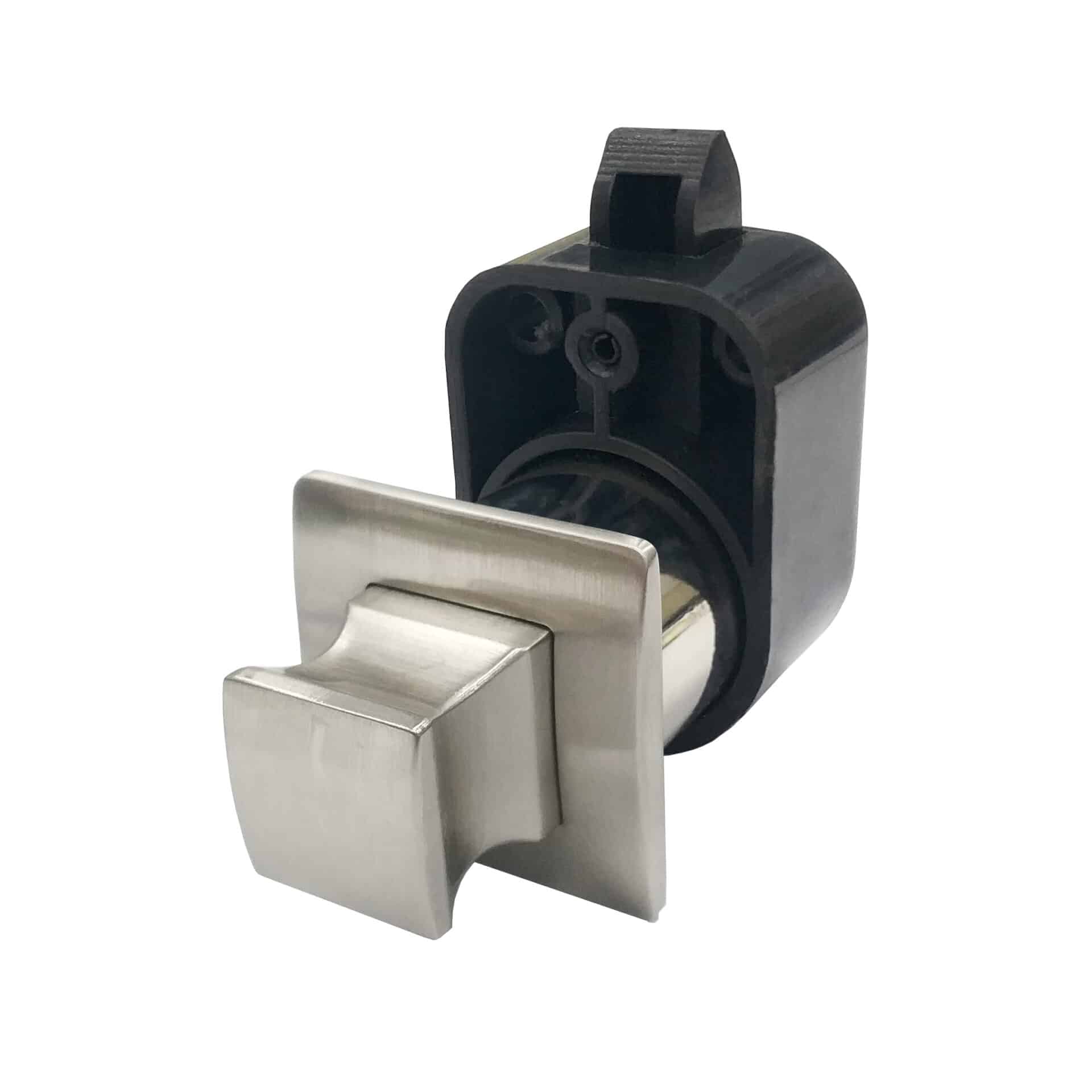 Bouton-poussoir carré avec loquet