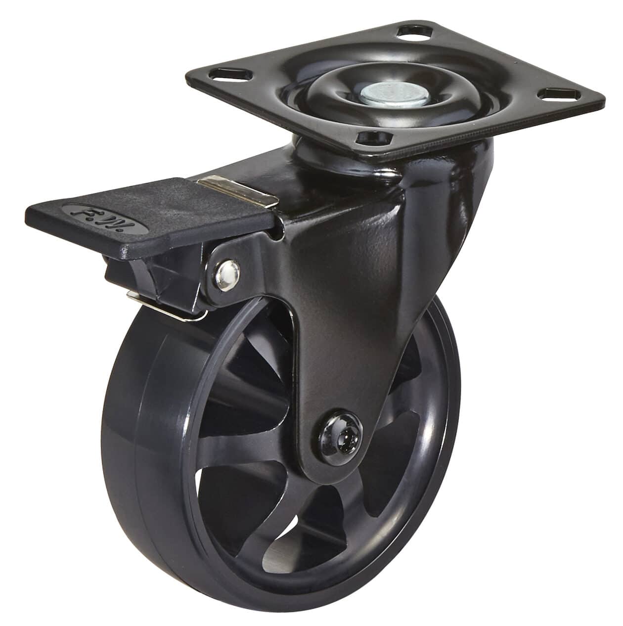 Roulette vintage simple en aluminium - noir sur noir